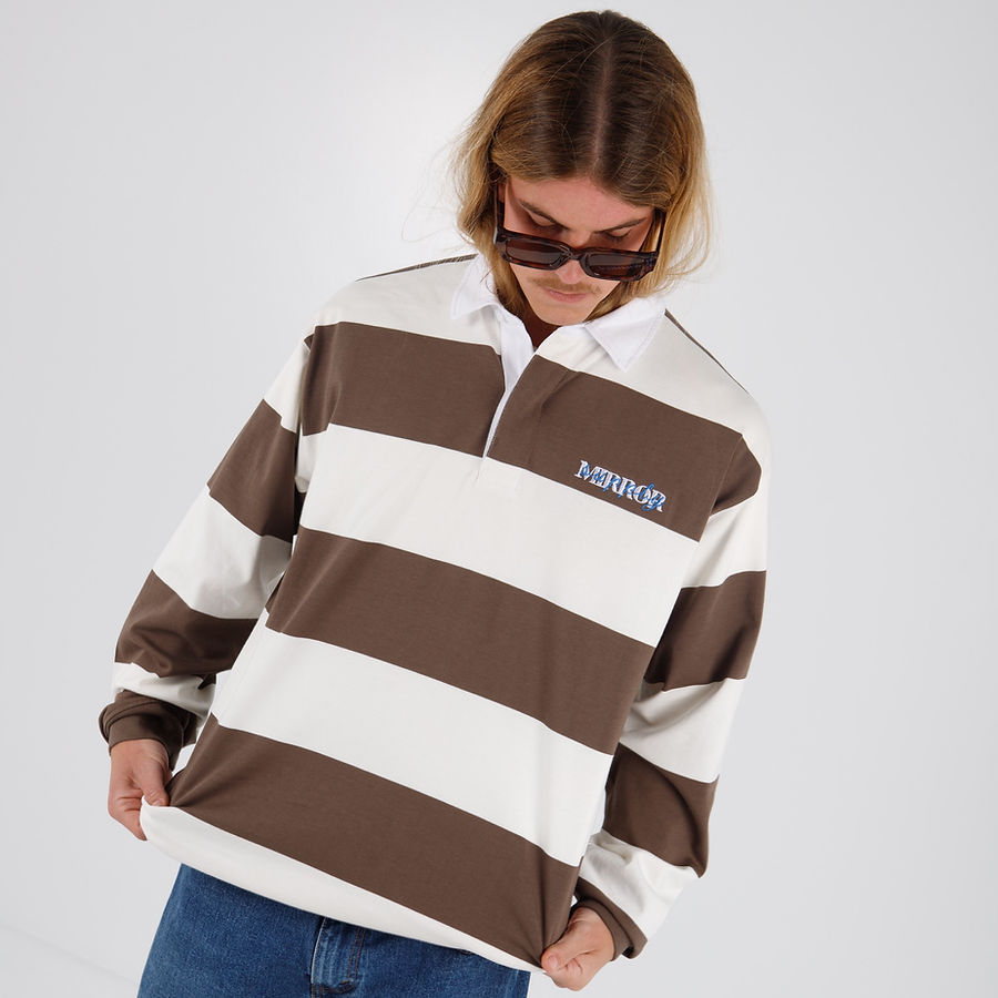 Script Logo Rugby Polo (Cream/Walnut)