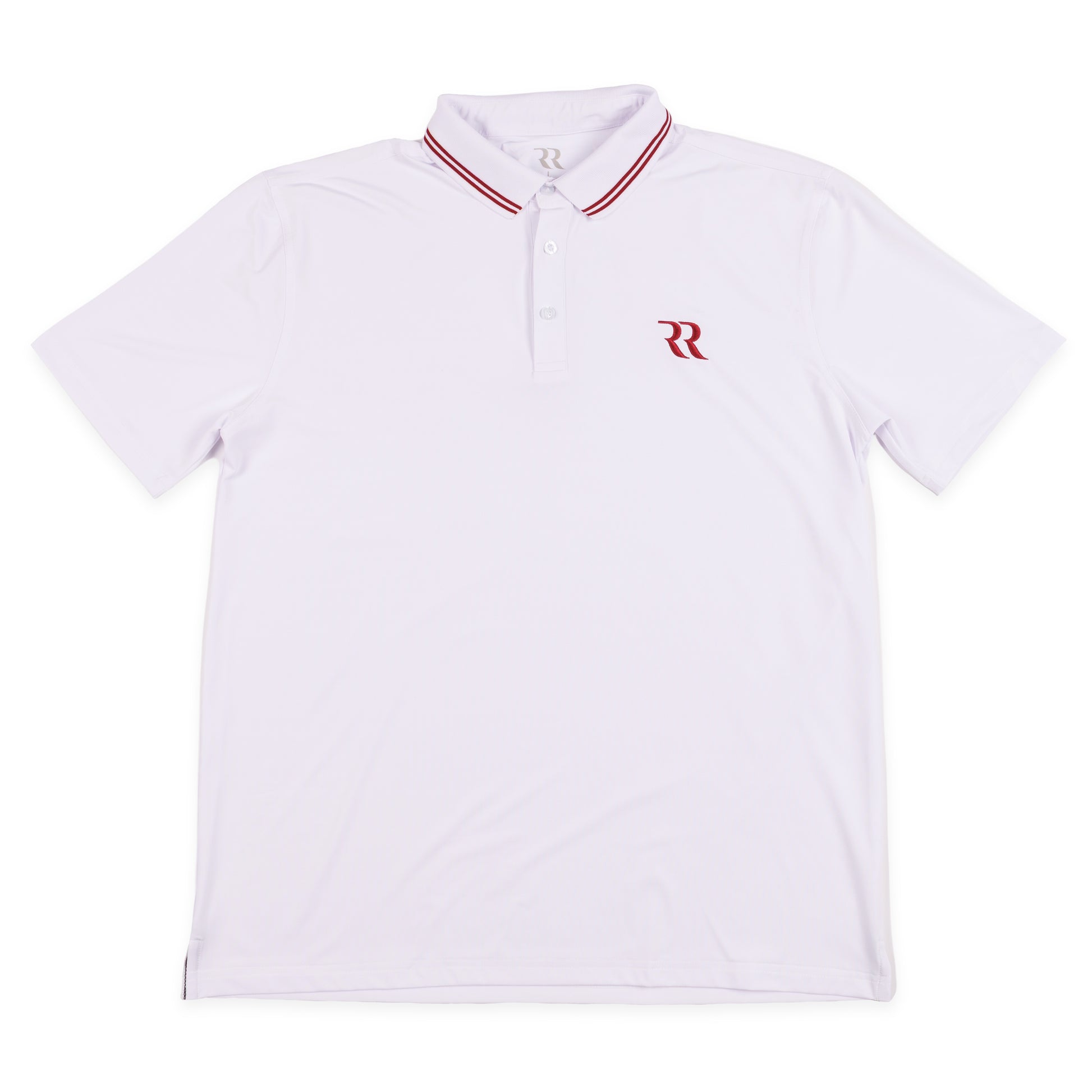 Prestige Logo Golf Polo (White/Burgundy)