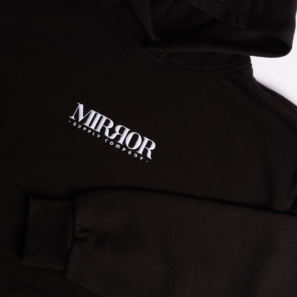 Bold Logo Embroidered Hoodie (Black)
