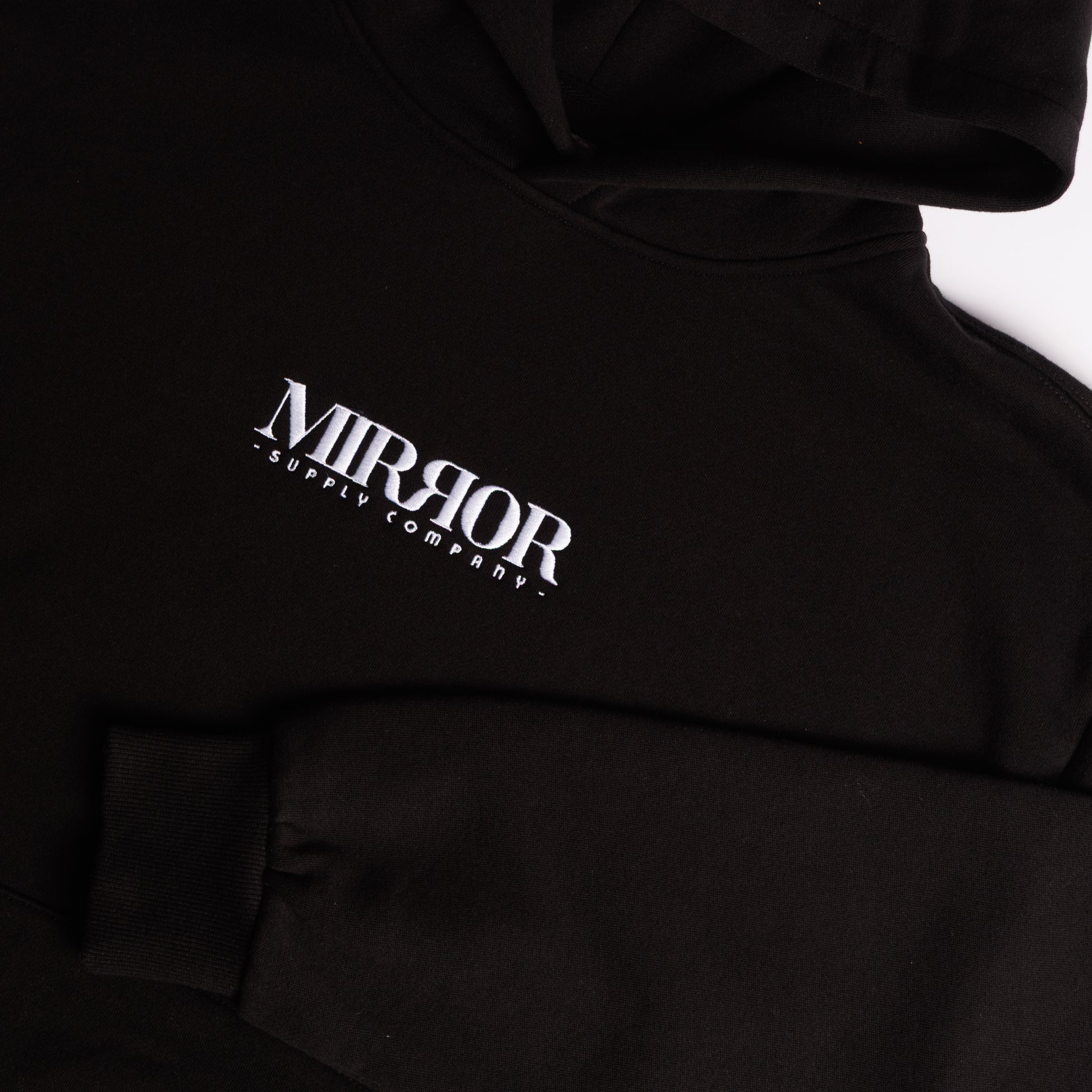 Bold Logo Embroidered Hoodie (Black)