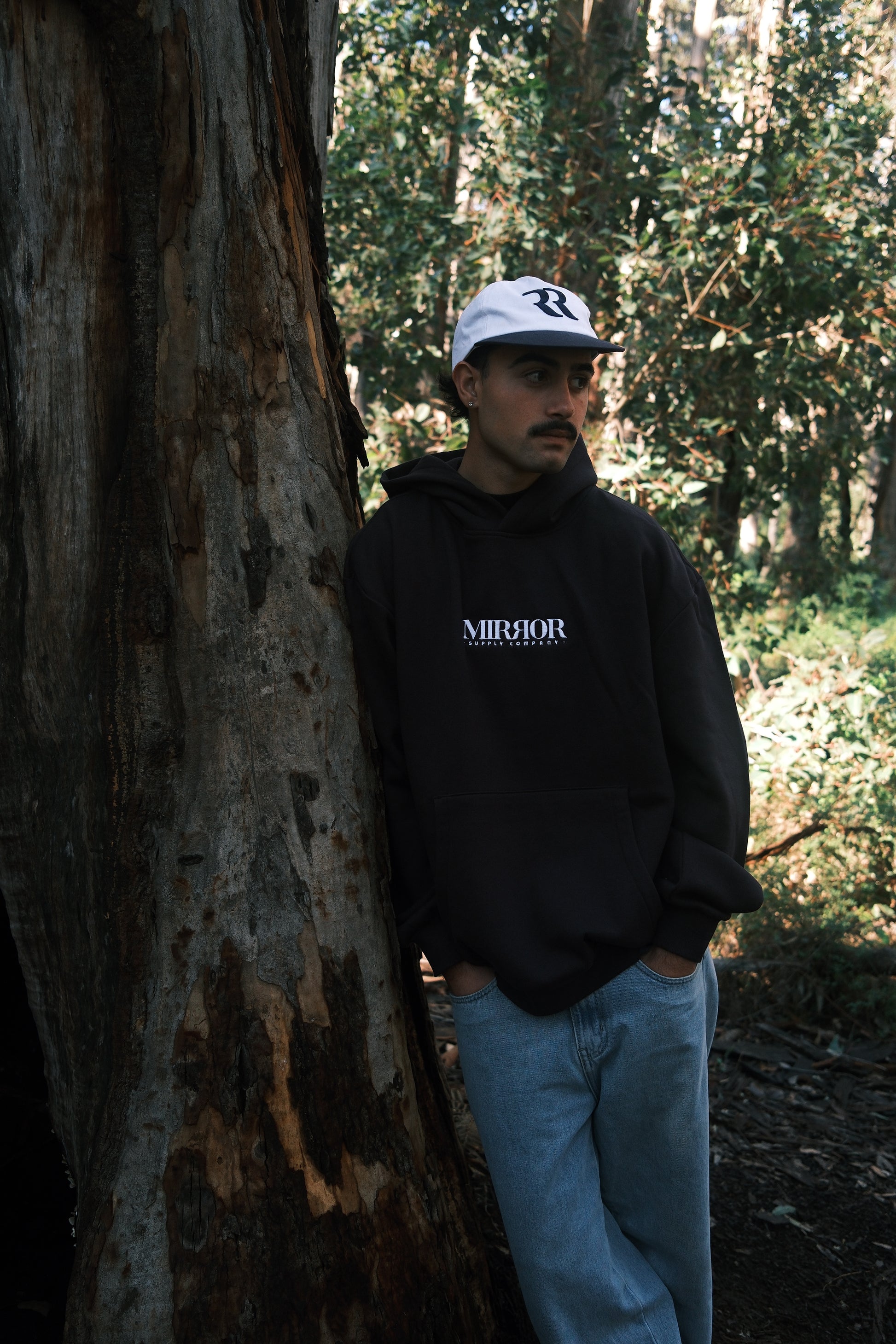 Bold Logo Embroidered Hoodie (Ink Blue)