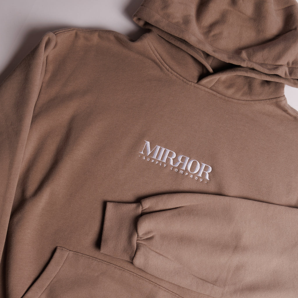 Bold Logo Embroidered Hoodie (Mushroom)