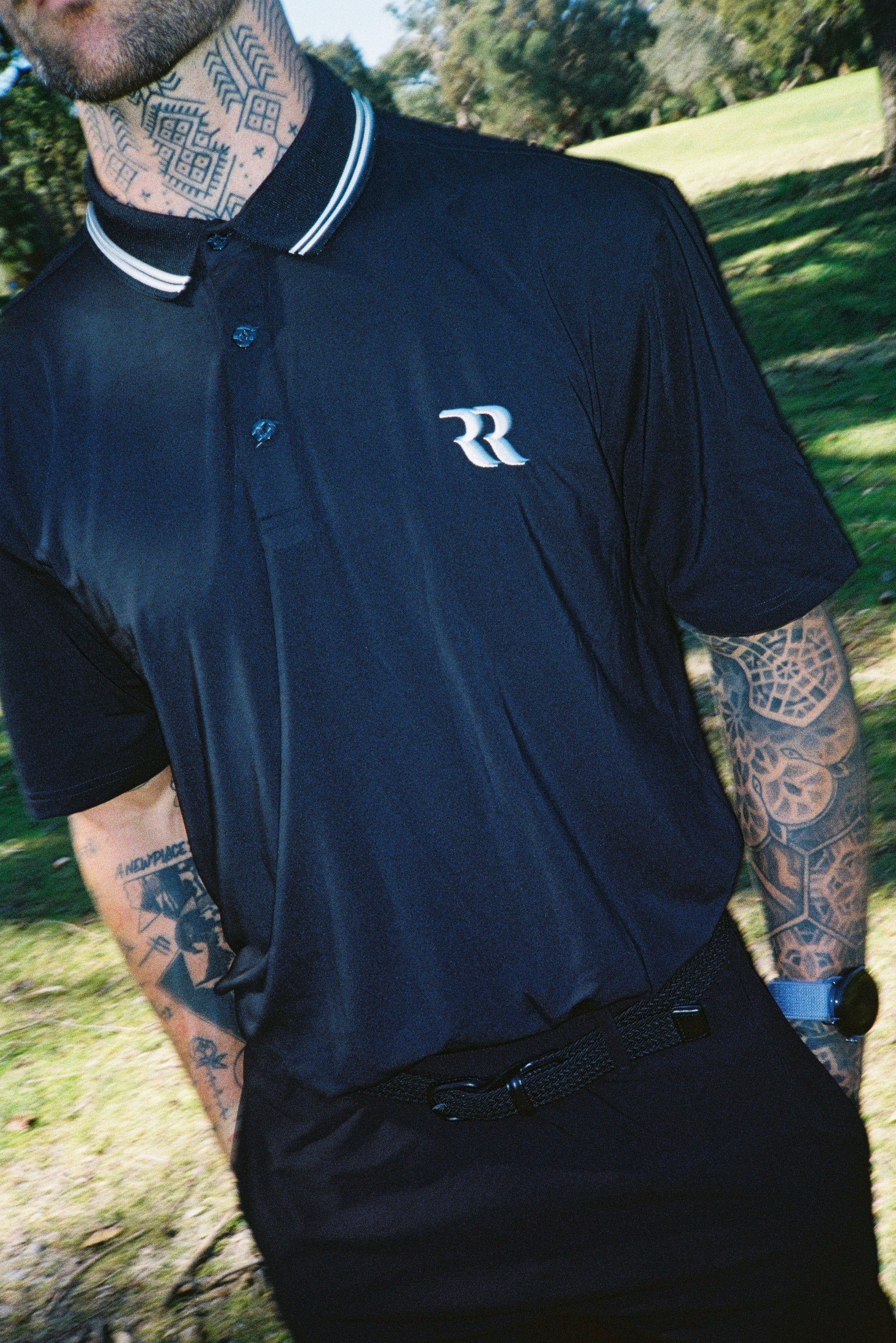 Prestige Logo Golf Polo (Blk/White)